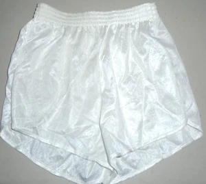 Vintage 80er Nylon Laufshorts Damen seidig Booty NEU Deadstock weiß Small - Bild 1 von 2