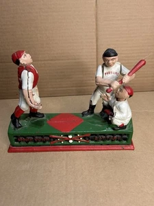 Vintage 1950s Baseball Mechanical Cast Iron Bank - Hometown Battery "Possums" - Bild 1 von 20