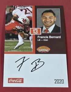 Francis Bernard RC Auto 2020 Senior Bowl Utah Utes Firmado Novato Dallas Cowboys - Imagen 1 de 2