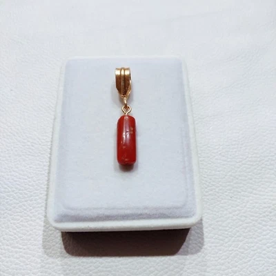 Ciondolo corallo rosso naturale ciondolo corallo italiano ciondolo pietra... - Immagine 1 di 4