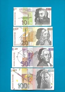 SLOVENIA MINI SET 4 pcs - 10 20 50 100 tolarjev 1992 circulated - Picture 1 of 2