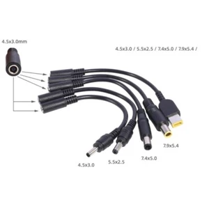 DC4.5x3.0mm Female to 7.4x5.0 5.5x2.5 7.9x5.4 4.5x3.0 Square Port Converter Cord - Afbeelding 1 van 11