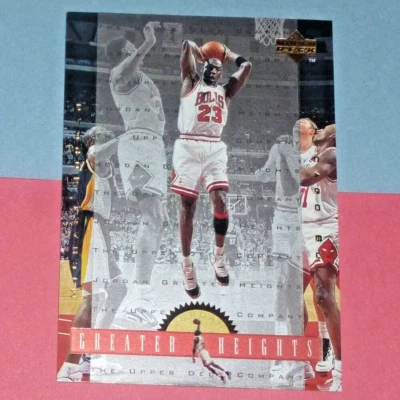 Tarjeta insertada 1996-97 Michael Jordan Upper Deck Greater Heights #GH3 Chicago Bulls Foto 1 de 2