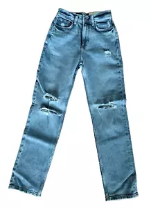 ARIZONA CO Highest Rise 90's Curvy Straight Medium Indie Wash Jeans Juniors 3 - Picture 1 of 5