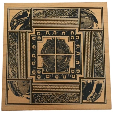 Sello de goma chatarra de club fondo cuadrado grande azulejo de collage Art Deco abstracto Foto 1 de 4