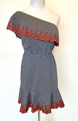 Vestido Lucy Paris Bordado Guinga Un Hombro Precio al por menor $88 $24 Nuevo con Etiquetas Pequeño Foto 1 de 4