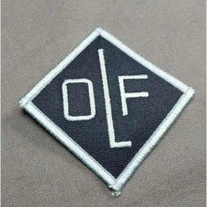 OLF Black Blue Monogrammed Initials School Shield 2" NEW Iron On Patch - Picture 1 of 2