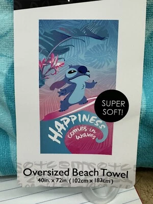 Toalla de Playa Stitch DE GRAN TAMAÑO Floral Felicidad 40" x 72" para Niños Adolescentes Adultos Foto 1 de 2