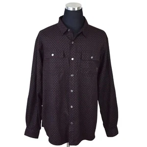 Columbia Mens Shirt XL Brown Geometric Long Sleeved Omni Wick - Picture 1 of 11