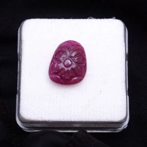 9.60 Cts Natural Ruby Untreated Rare Moghul Carved Exclusive Loose Gemstone - Picture 1 of 7