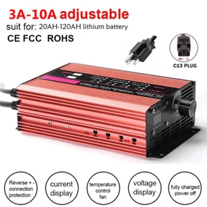 48 V Li-Ion LiPo Lifepo4 Lithium Akku Schnellladegerät Strom einstellen 3-10A E-Bike - Bild 1 von 17