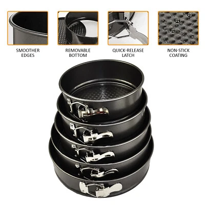 DENNY INTERNATIONAL SET OF 5 ROUND CAKE MAKING TINS NON STICK BAKING BAKE TRAY HOME PARTY WEDDING