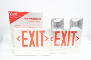 Mcphilben VCRW Thermoplastic Combo Red Letter Exit Sign 120/277v-ac