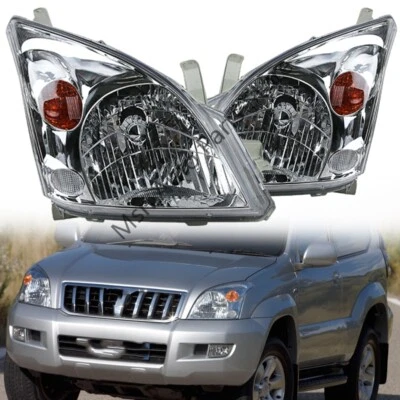 1Pair Front Headlight HeadLamp For TOYOTA Land Cruiser Prado 2002-2010 - Image 1 of 4