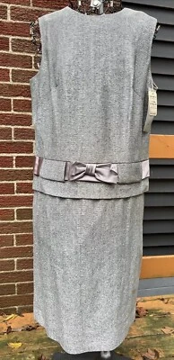 Women’s VTG 60’s 2 Pc Pull On Skirt & Top Silver Lame’ Sleeveless W/Tags - Image 1 of 4