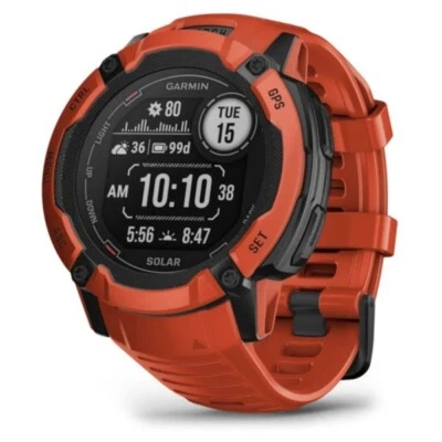 Garmin Instinct 2X Solar Rugged GPS Watch Flame Red 010-02805-11 - Image 1 of 3