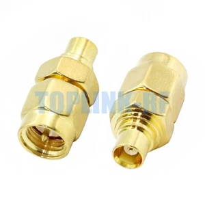 10x SMA Male Plug to MCX Female Jack Straight RF Adapter Connector Goldplated - Picture 1 of 5