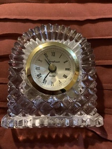 Lead Crystal Storyline Quartz Mantle Clock - Picture 1 of 2