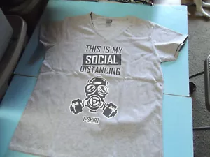 This is My Social Distancing T-Shirt Short Sleeve Graphic Tee Ladies XL Large - Picture 1 of 8