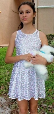 华丽意大利高音圣诞女孩派对礼服,尺寸 8-10  — 第 1/4 张图片