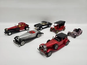 Vintage Menge 6 Druckguss mehrstufig Druckguss alte Autos Beschreibung lesen - Bild 1 von 24