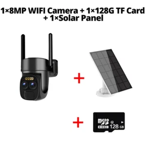 Dual Camera Smart Monitoring Wireless WIFI Solar Powered Security Camera CCTV - Picture 1 of 18
