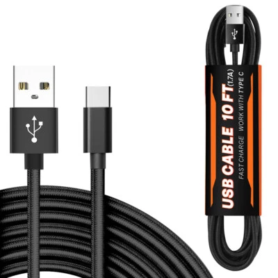 Reiko 1.7A 10FT USB Cable For TYPE-C In Black - Image 1 of 4
