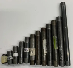 Pezón de tubo negro de 3/8" NPT roscado ambos extremos - Imagen 1 de 9