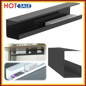 Under Desk Cable Management Tray Cord Organizer for Home Office (Black) - Afbeelding 1 van 12
