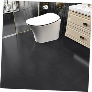 Black Marble Peel and Stick Floor Tile Bathroom Self Adhesive Vinyl Floor - Picture 1 of 8