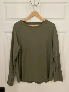 LLBean Womens Plus Size 1X Sage Green Pullover Cotton Breathable Longsleeve - Picture 1 of 7