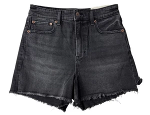 C12 American Eagle High Rise 90s Boyfriend Denim Shorts Black Size 00 Distressed - Bild 1 von 3