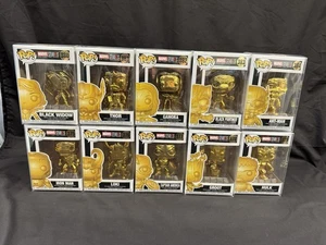 Funko Marvel Studios 10: Set of 10 Gold Chrome POP! Figures Protector Cases Each - Picture 1 of 5