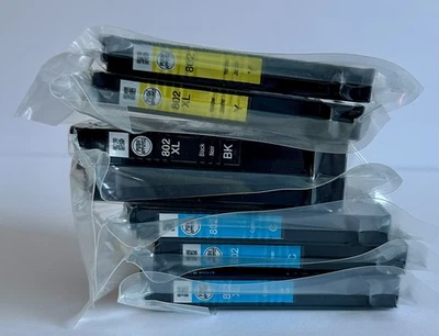 Lote de 6 Cartuchos de Tinta Epson 802XL Negro 802 Amarillo Cian T802XL220 Genuinos  Foto 1 de 4