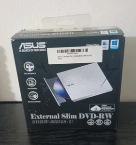 Asus External Slim DVD-RW USB 2.0 8x #SDRW-08D2S-U Brand-New Untouched - Picture 1 of 6