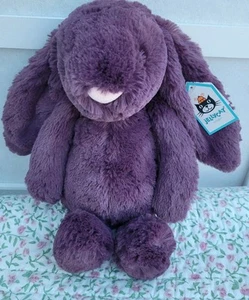 Brand New Tagged Rare Retired Jellycat Medium PLUM Bashful Bunny Rabbit /31cm - Picture 1 of 5