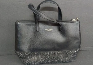 Kate Spade Greta Court Ina Black Glitter  Purse Small Bag - Picture 1 of 8