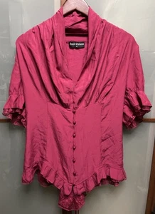 Blusa Top Corsé Escarlata Oscuridad Victoriana Rojo Con Cordones Capricho Coqueta XL - Imagen 1 de 11