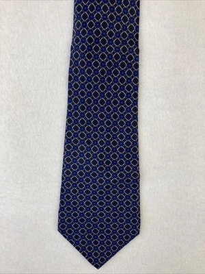 Cambridge Classics Necktie Geometric Purple Gold & Black 100% Silk Tie EUC 57” - Image 1 of 4