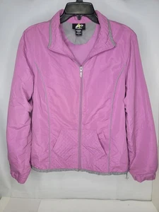 Chaqueta cortavientos Athletech para mujer talla grande con cremallera púrpura con forro de malla - Imagen 1 de 8