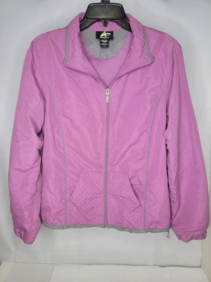 Athletech Women's Windbreaker Jacket Size Large Zip-Up Purple w/Mesh Lining - Image 1 of 4