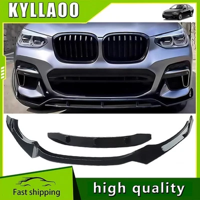Parachoques delantero divisor brillo labial negro apto para BMW X3 G01 X4 G02 Sport 2018-2021 Foto 1 de 4