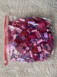 480g gemischte Lego Steine in pink, rosa, rot und verschiedene lila töne - Bild 1 von 2
