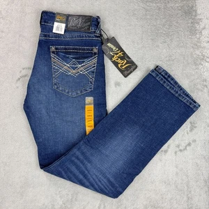 Pantalones de mezclilla ajustados rectos 32x32 elásticos puntada gruesa para hombre WRANGLER Rock 47 nuevos con etiquetas - Imagen 1 de 9
