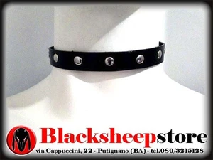 Collarino / Bracciale donna in cuoio con rivetti artigianato Made in Italy - Picture 1 of 2