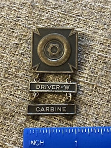 US Army Driver Sterling Qualification Badge Jostens Driver-W Carbine Bars - Picture 1 of 3