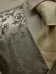 Waistcoat - Wedding, Formal/Morning Silver Swirl - Ex Hire. Many Sizes. VGC - Picture 1 of 5