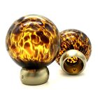 FINIALS for 28mm curtain pole tortoise shell glass ball end & ant. brass (746)