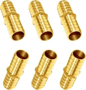 6er Pack, 3/8" Messing Widerhaken Schlauchverschraubungen - Bild 1 von 1