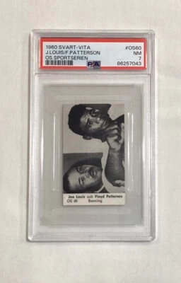 JOE LOUIS FLOYD PATTERSON 1960 SVART-VITA OS SPORTSERIEN CARD PSA 7 - Image 1 of 2
